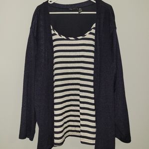 Maggie Barnes Navy Striped Top